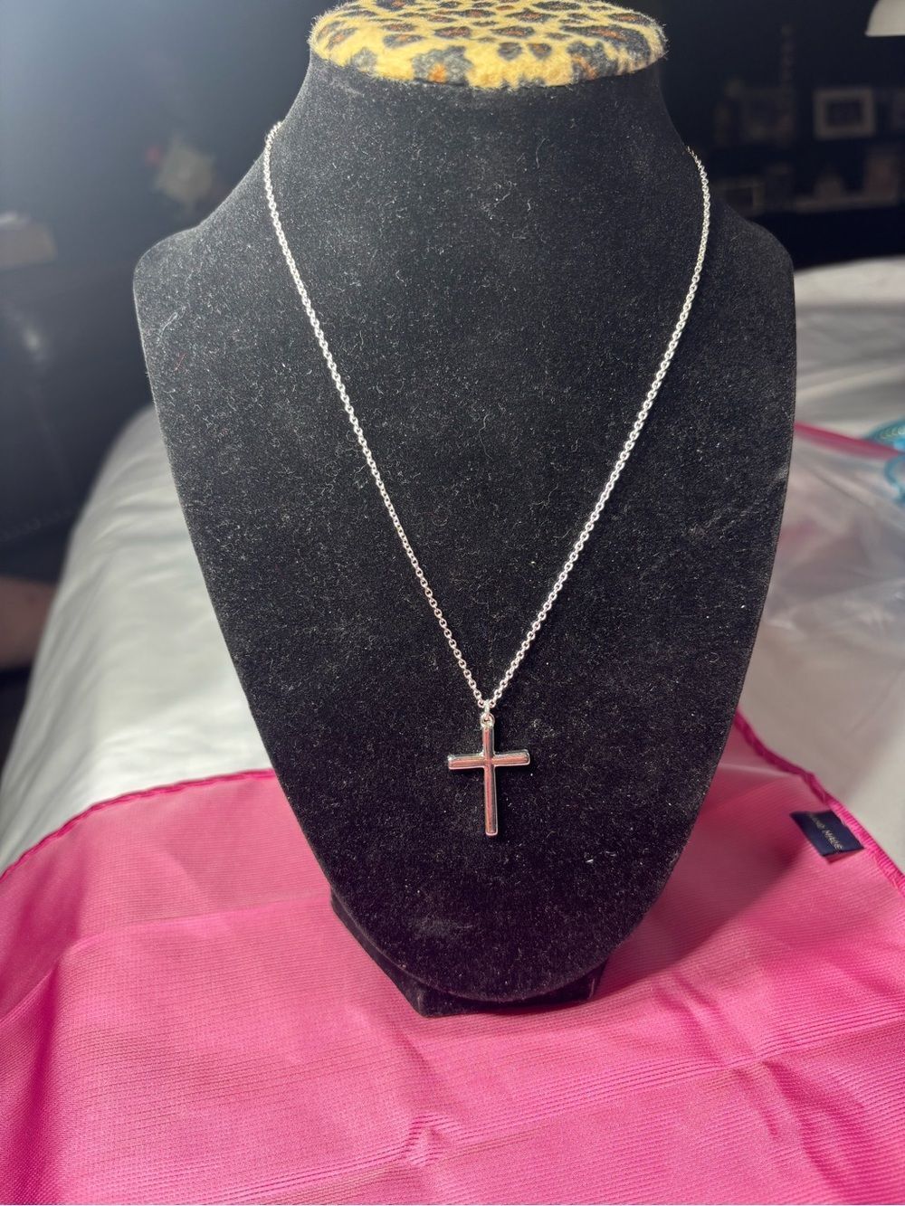 18” New Silver Cross Pendant Necklace - Women Jewelry